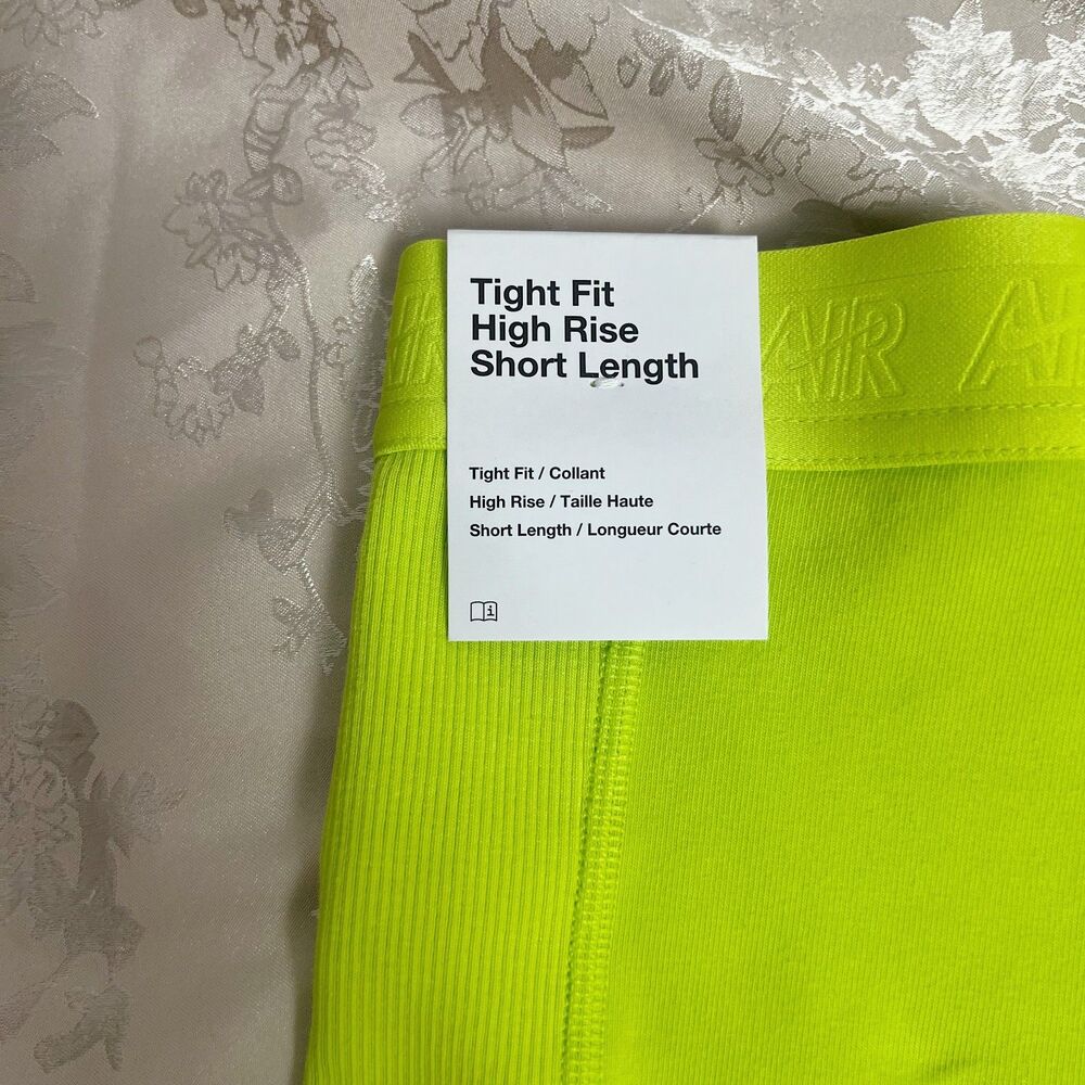 NWT Nike Right Fit High Rise Short Neon Green Bicycle Shorts Women's Size M - Picture 3 of 4